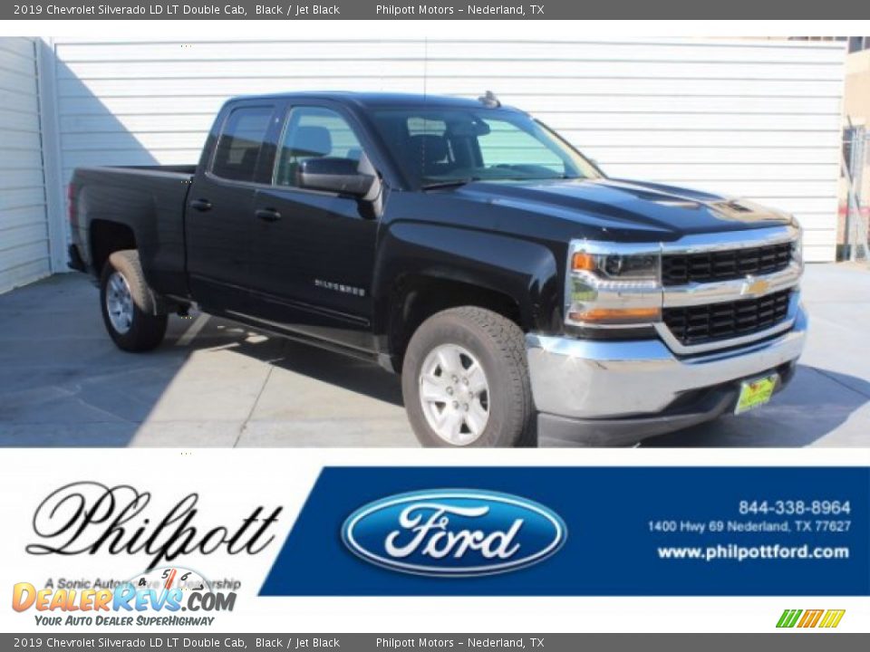 2019 Chevrolet Silverado LD LT Double Cab Black / Jet Black Photo #1