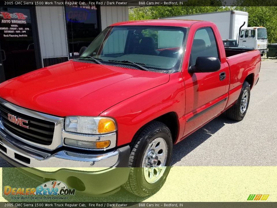2005 GMC Sierra 1500 Work Truck Regular Cab Fire Red / Dark Pewter Photo #8