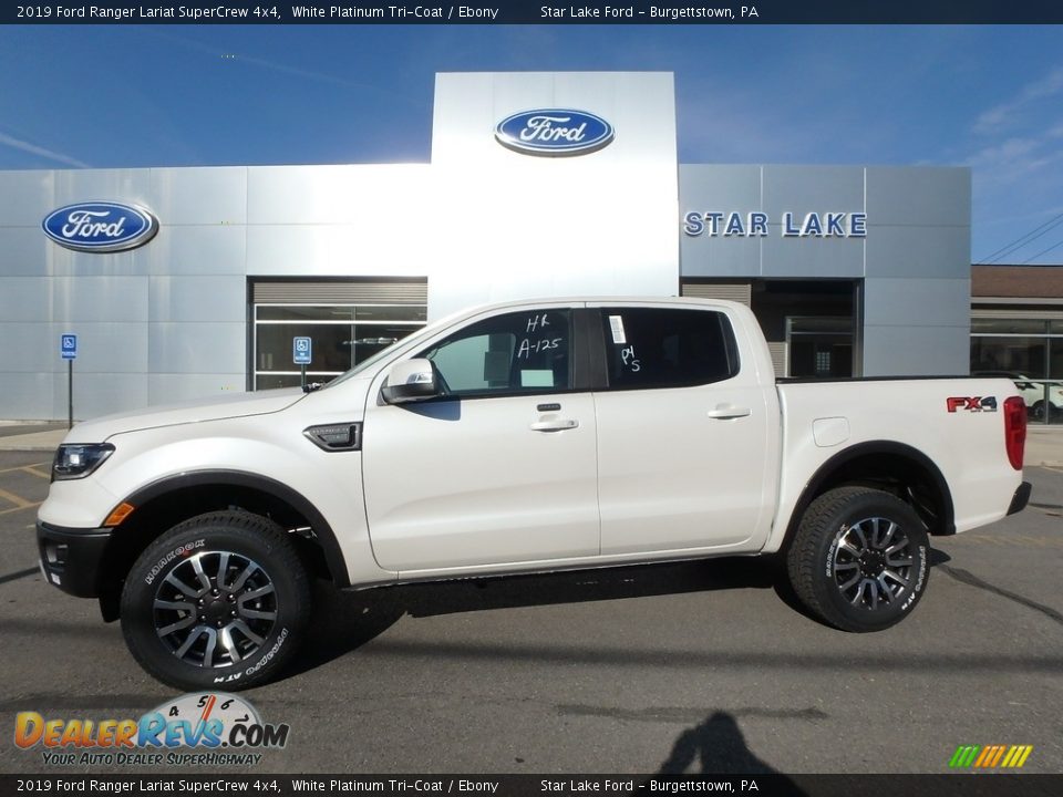 2019 Ford Ranger Lariat SuperCrew 4x4 White Platinum Tri-Coat / Ebony Photo #1