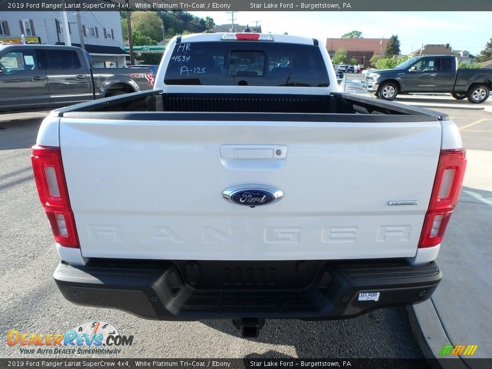 2019 Ford Ranger Lariat SuperCrew 4x4 White Platinum Tri-Coat / Ebony Photo #6