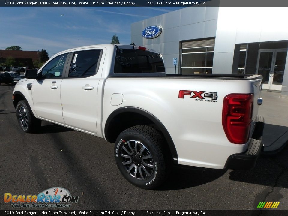 2019 Ford Ranger Lariat SuperCrew 4x4 White Platinum Tri-Coat / Ebony Photo #7