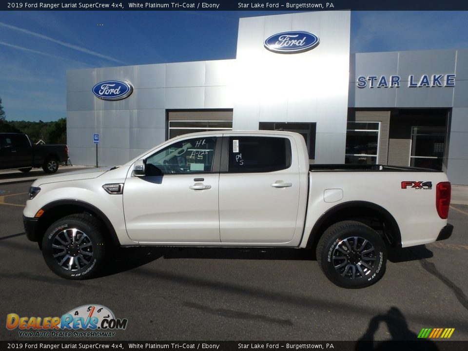 2019 Ford Ranger Lariat SuperCrew 4x4 White Platinum Tri-Coat / Ebony Photo #8