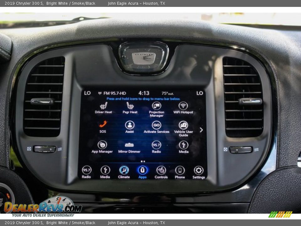 2019 Chrysler 300 S Bright White / Smoke/Black Photo #28