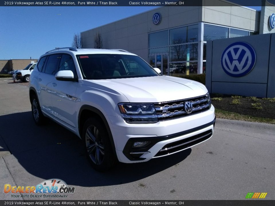 2019 Volkswagen Atlas SE R-Line 4Motion Pure White / Titan Black Photo #1
