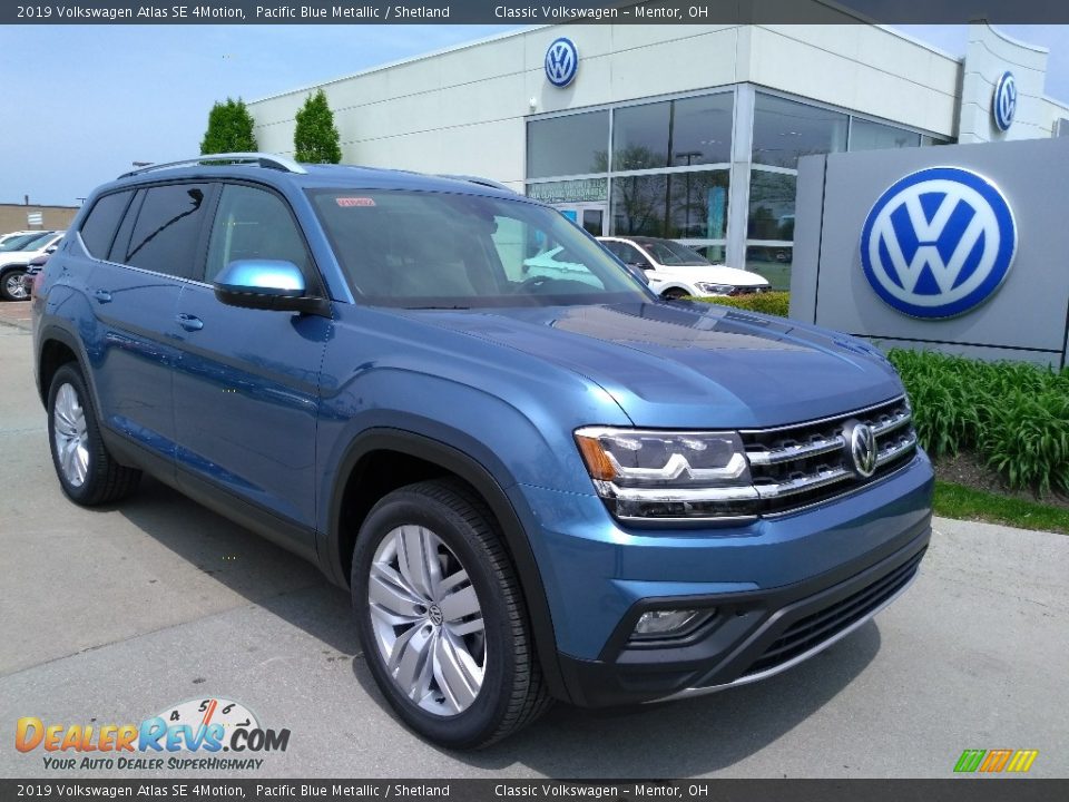 2019 Volkswagen Atlas SE 4Motion Pacific Blue Metallic / Shetland Photo #1
