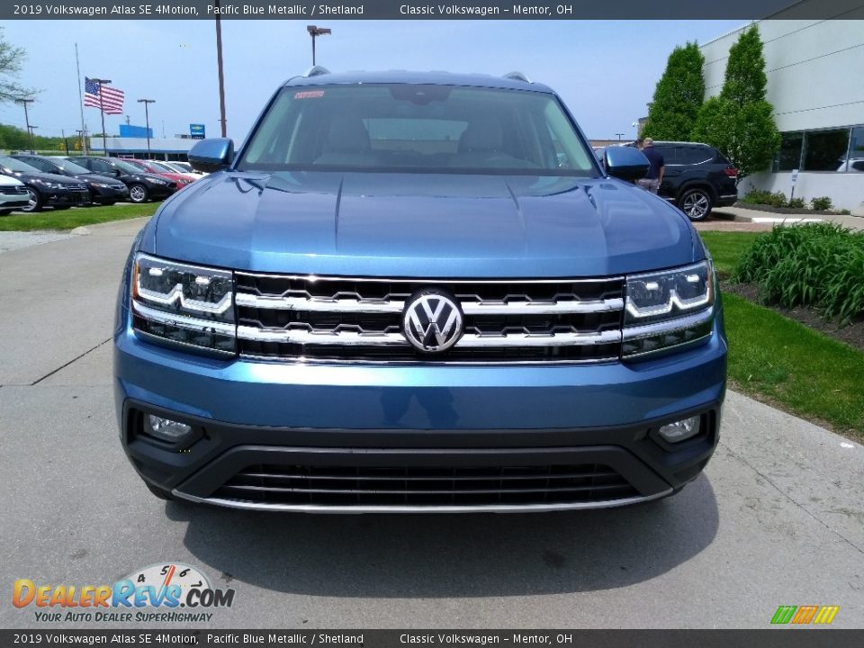 2019 Volkswagen Atlas SE 4Motion Pacific Blue Metallic / Shetland Photo #2