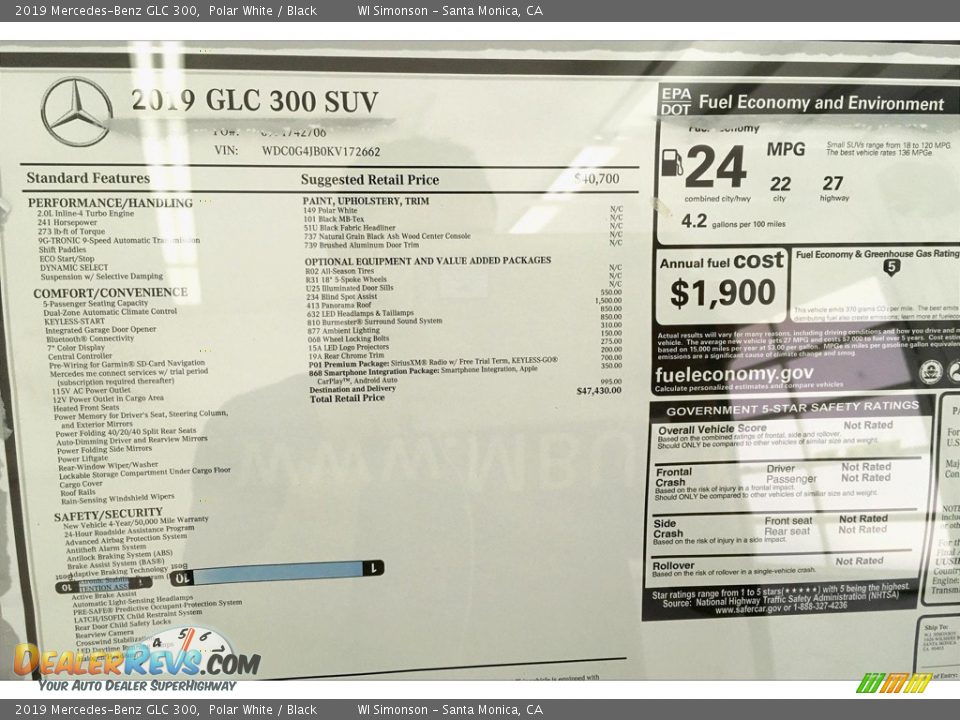 2019 Mercedes-Benz GLC 300 Polar White / Black Photo #10