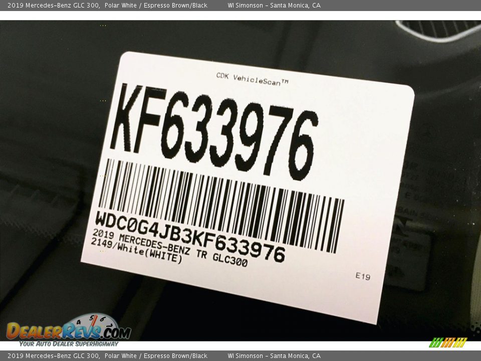 2019 Mercedes-Benz GLC 300 Polar White / Espresso Brown/Black Photo #11