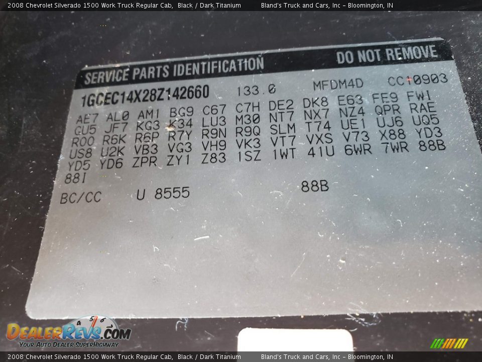 2008 Chevrolet Silverado 1500 Work Truck Regular Cab Black / Dark Titanium Photo #34