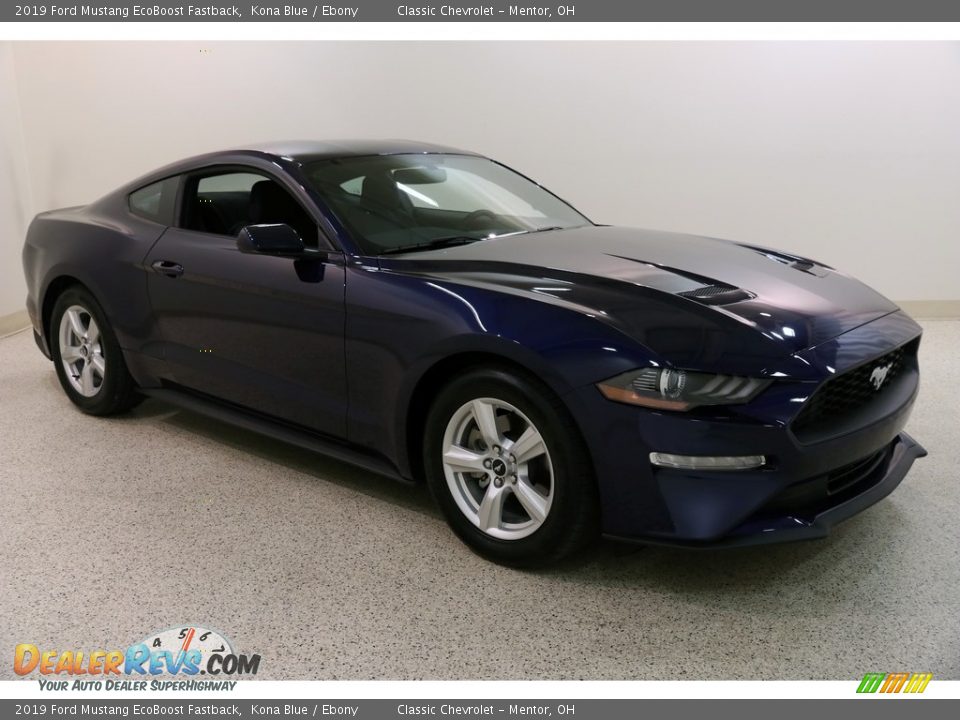2019 Ford Mustang EcoBoost Fastback Kona Blue / Ebony Photo #1