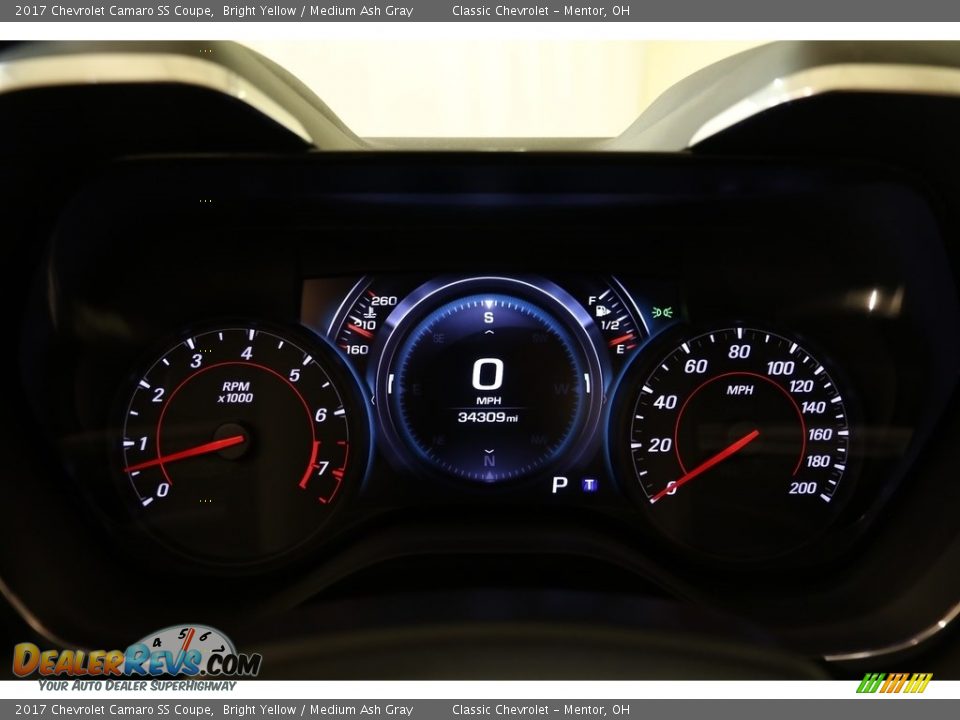 2017 Chevrolet Camaro SS Coupe Bright Yellow / Medium Ash Gray Photo #7