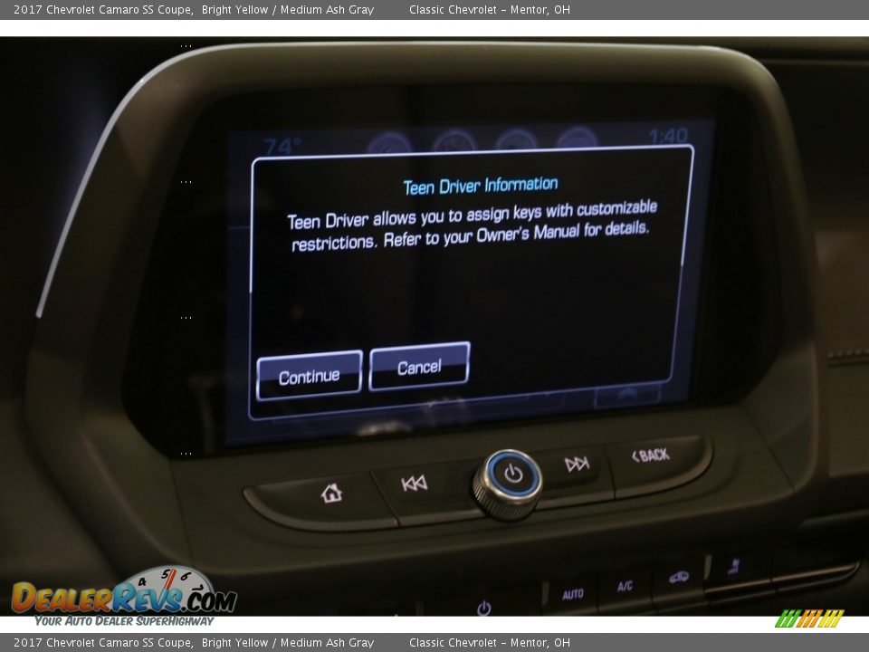 2017 Chevrolet Camaro SS Coupe Bright Yellow / Medium Ash Gray Photo #15