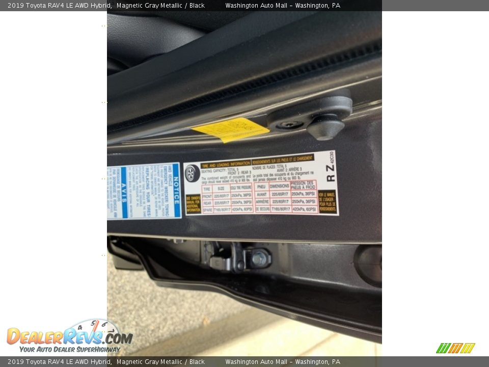 2019 Toyota RAV4 LE AWD Hybrid Magnetic Gray Metallic / Black Photo #13
