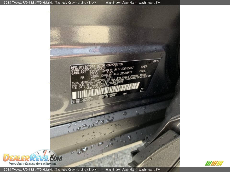 2019 Toyota RAV4 LE AWD Hybrid Magnetic Gray Metallic / Black Photo #14