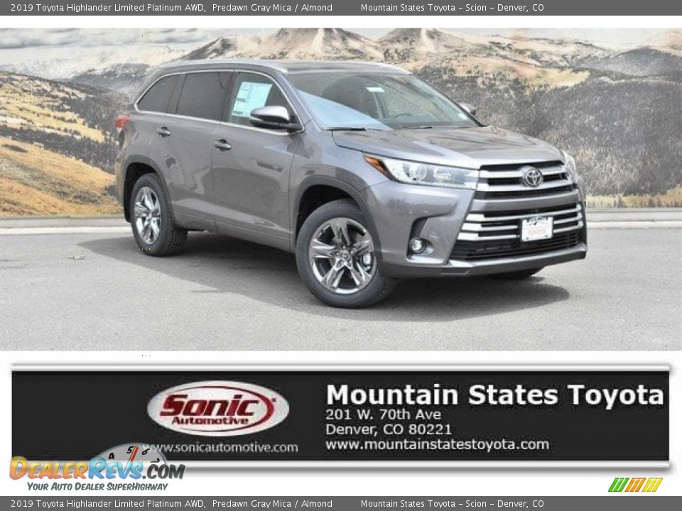 2019 Toyota Highlander Limited Platinum AWD Predawn Gray Mica / Almond Photo #1