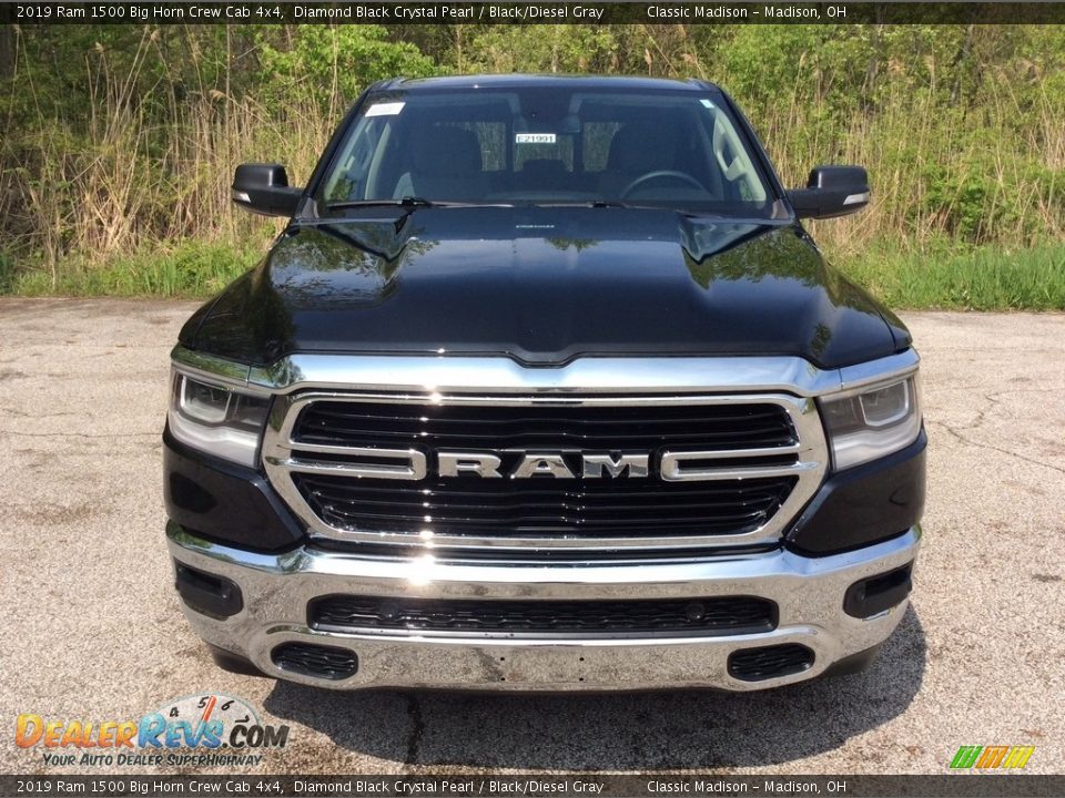 2019 Ram 1500 Big Horn Crew Cab 4x4 Diamond Black Crystal Pearl / Black/Diesel Gray Photo #2