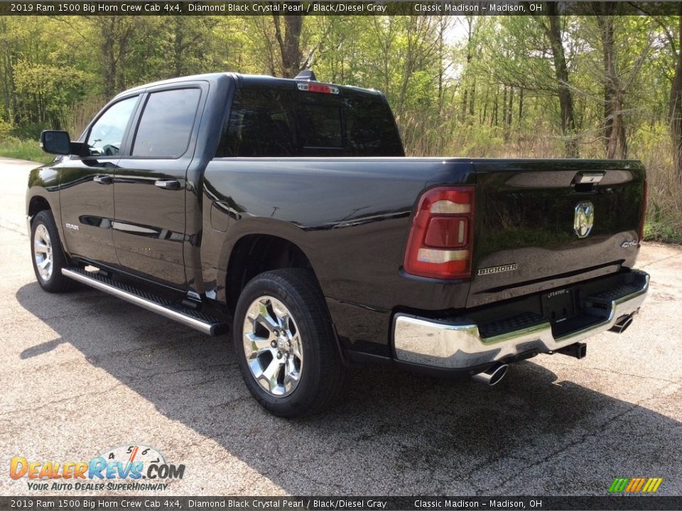 2019 Ram 1500 Big Horn Crew Cab 4x4 Diamond Black Crystal Pearl / Black/Diesel Gray Photo #4