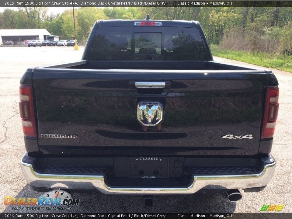 2019 Ram 1500 Big Horn Crew Cab 4x4 Diamond Black Crystal Pearl / Black/Diesel Gray Photo #5