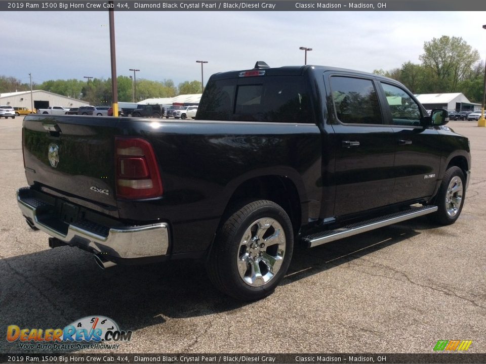 2019 Ram 1500 Big Horn Crew Cab 4x4 Diamond Black Crystal Pearl / Black/Diesel Gray Photo #7