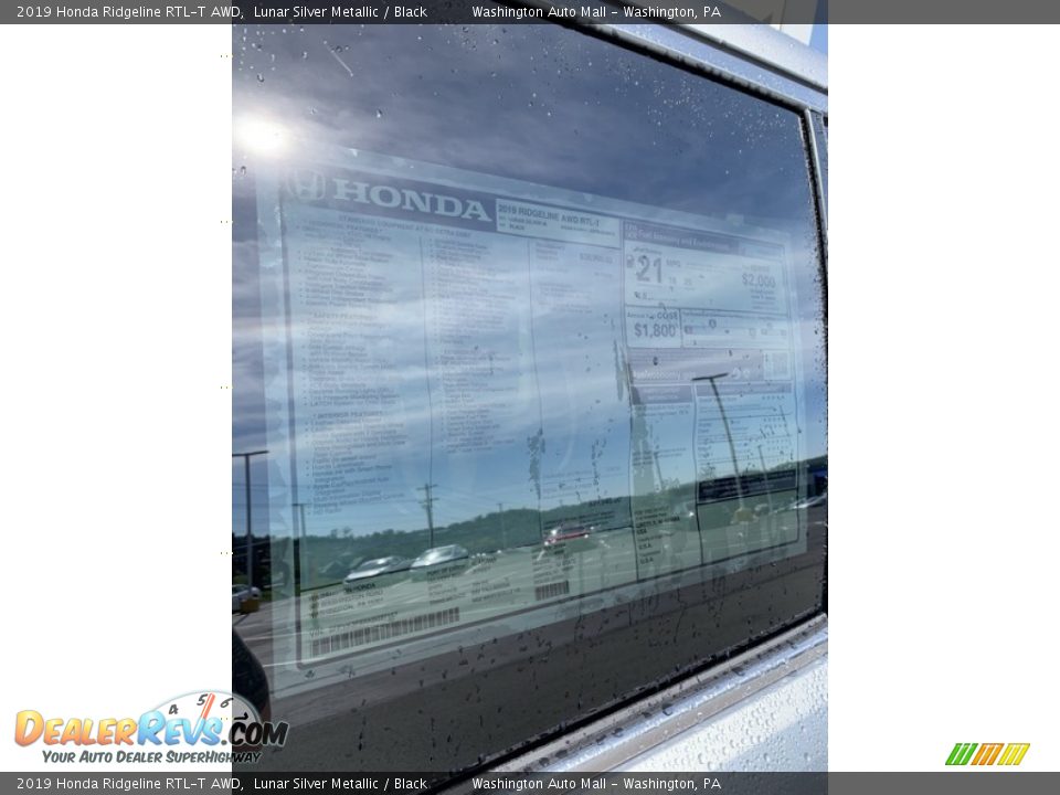 2019 Honda Ridgeline RTL-T AWD Lunar Silver Metallic / Black Photo #15