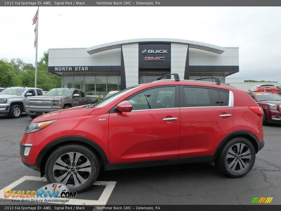 2013 Kia Sportage EX AWD Signal Red / Black Photo #1