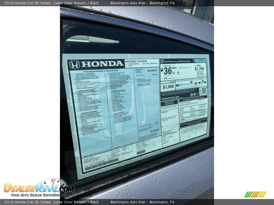 2019 Honda Civic EX Sedan Lunar Silver Metallic / Black Photo #15