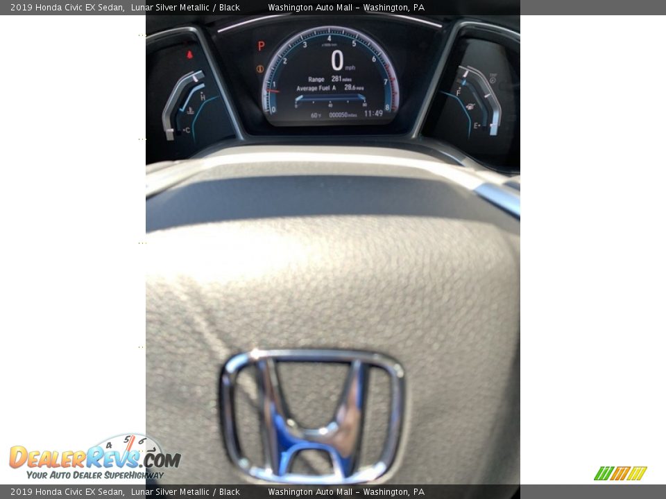 2019 Honda Civic EX Sedan Lunar Silver Metallic / Black Photo #30