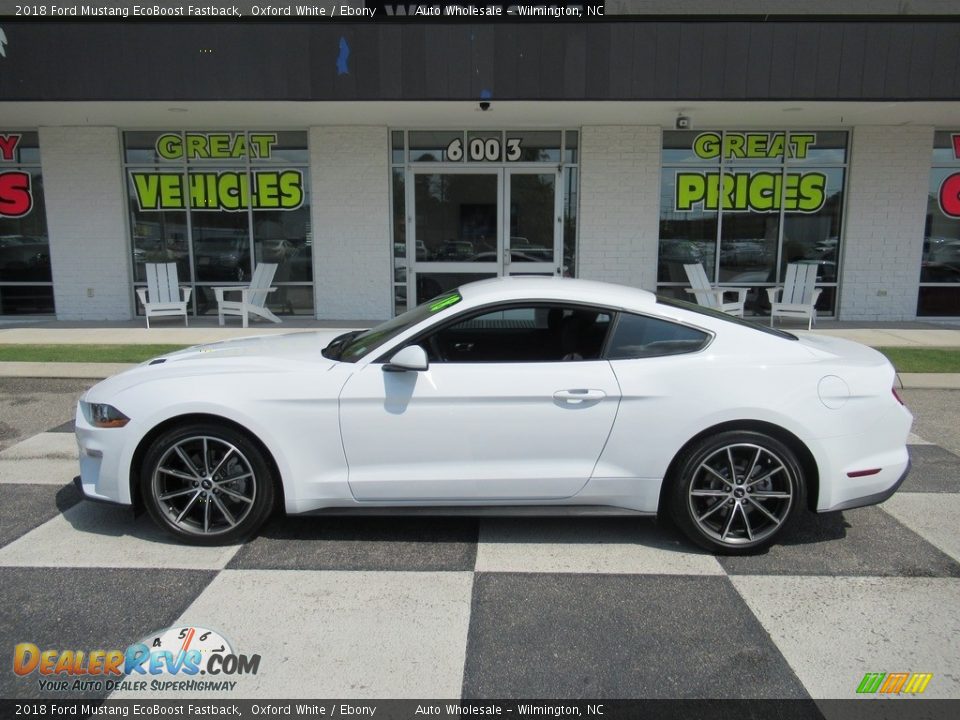 2018 Ford Mustang EcoBoost Fastback Oxford White / Ebony Photo #1