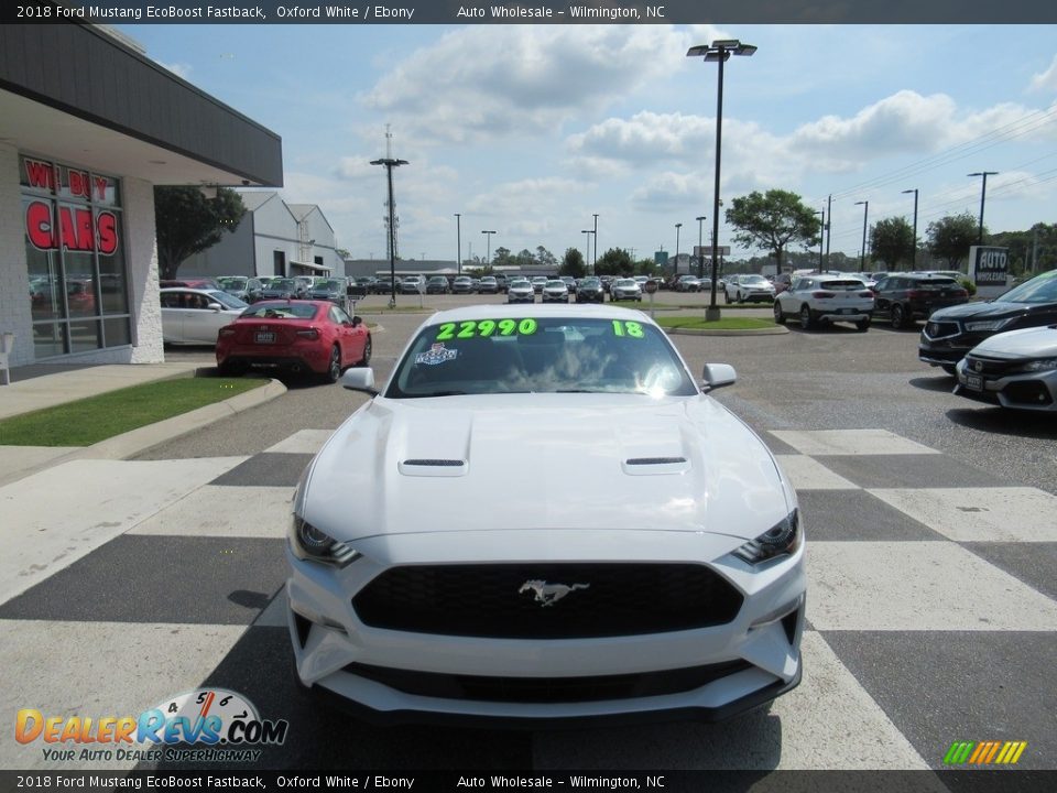 2018 Ford Mustang EcoBoost Fastback Oxford White / Ebony Photo #2