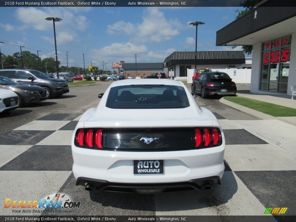 2018 Ford Mustang EcoBoost Fastback Oxford White / Ebony Photo #4