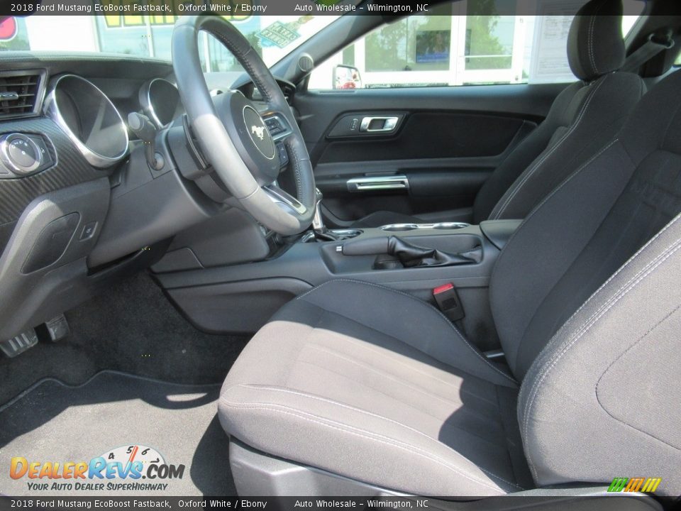 2018 Ford Mustang EcoBoost Fastback Oxford White / Ebony Photo #11