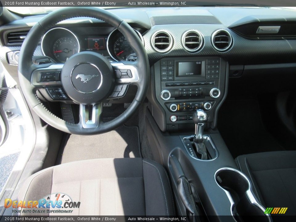 2018 Ford Mustang EcoBoost Fastback Oxford White / Ebony Photo #15