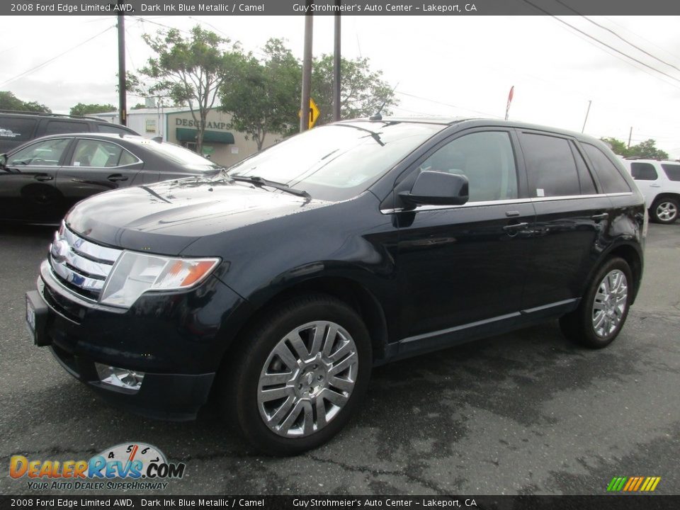 2008 Ford Edge Limited AWD Dark Ink Blue Metallic / Camel Photo #3