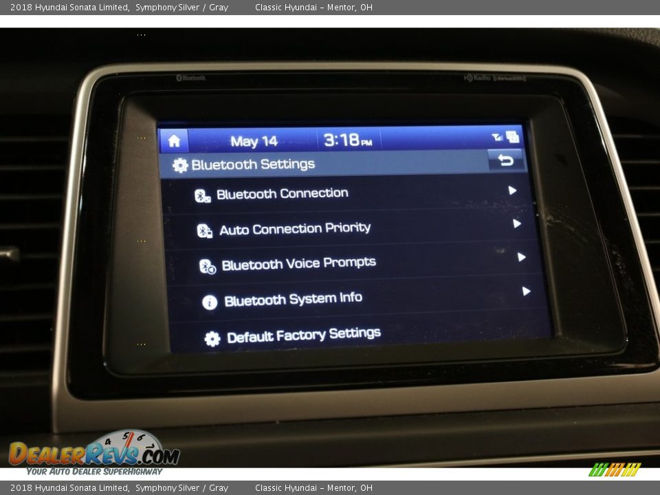 2018 Hyundai Sonata Limited Symphony Silver / Gray Photo #12