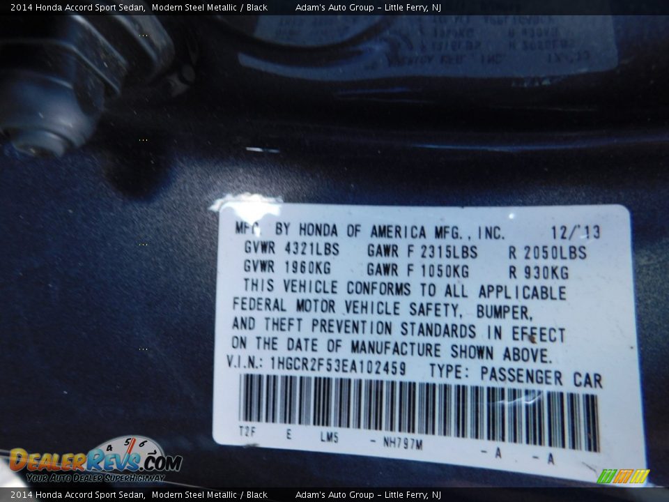2014 Honda Accord Sport Sedan Modern Steel Metallic / Black Photo #27