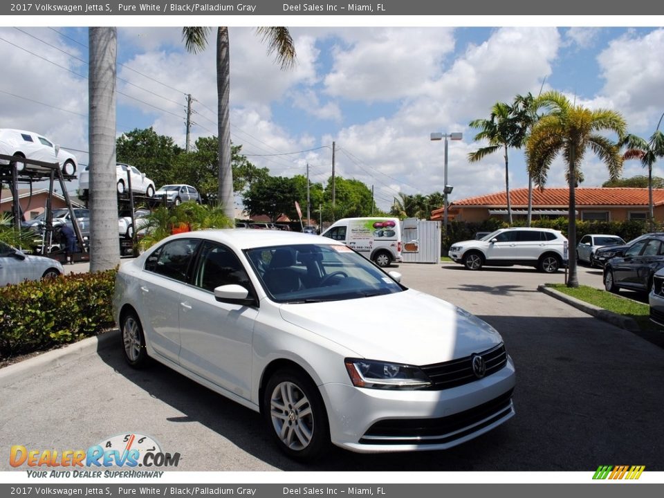 2017 Volkswagen Jetta S Pure White / Black/Palladium Gray Photo #1