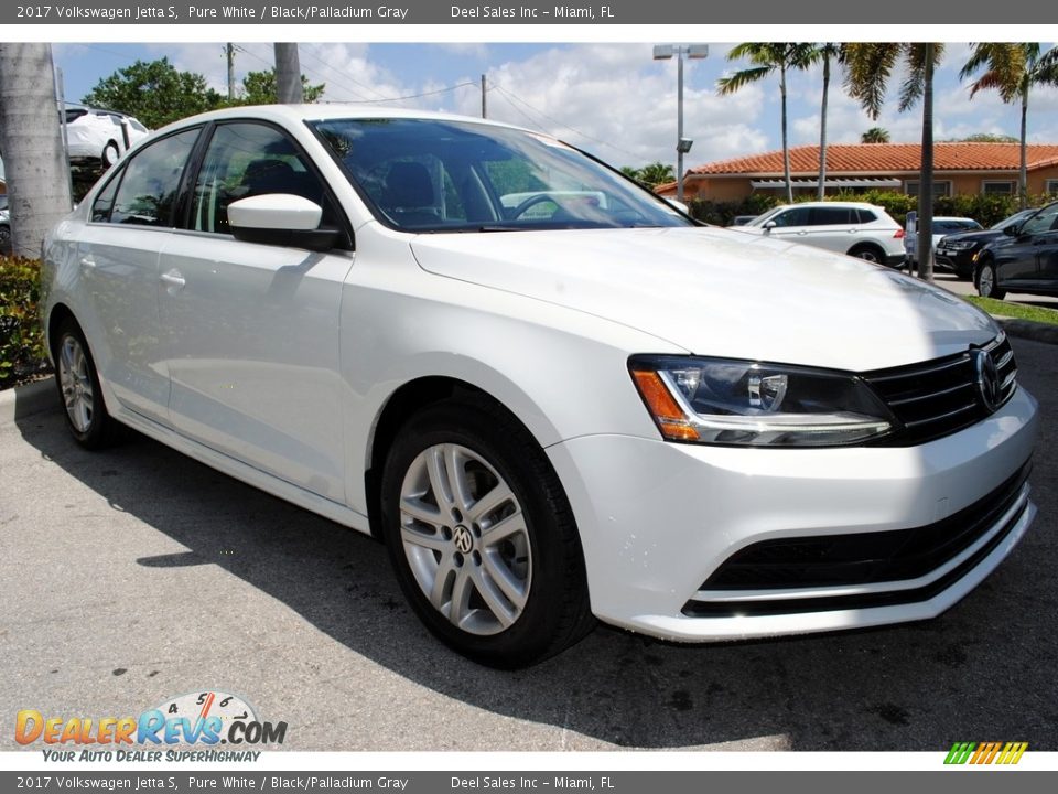 2017 Volkswagen Jetta S Pure White / Black/Palladium Gray Photo #2