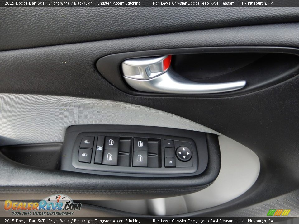 2015 Dodge Dart SXT Bright White / Black/Light Tungsten Accent Stitching Photo #15