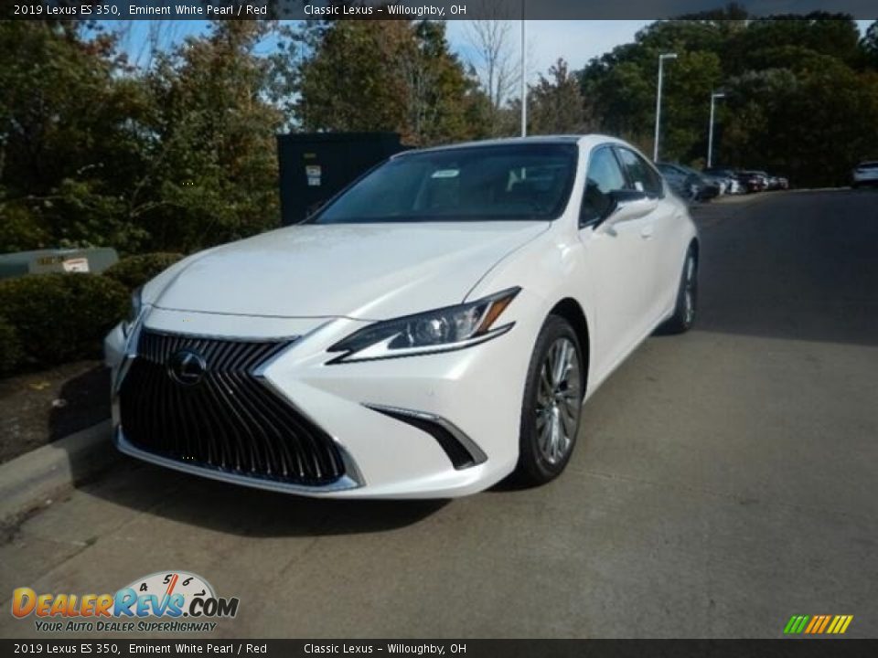 2019 Lexus ES 350 Eminent White Pearl / Red Photo #1