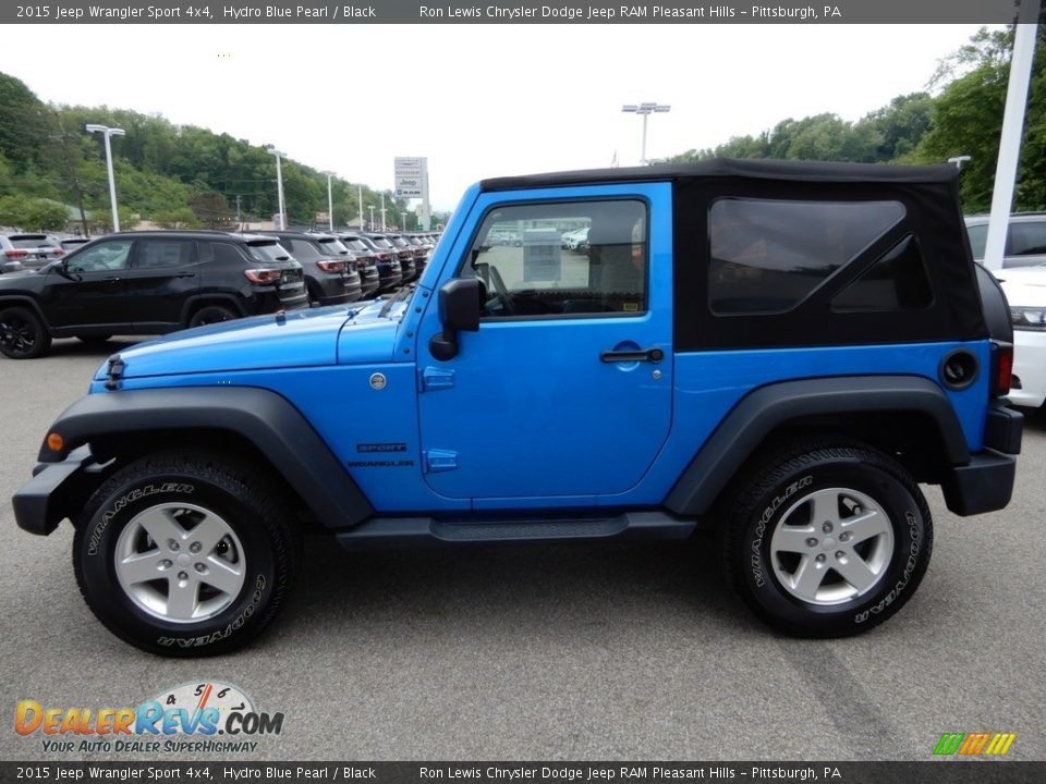 2015 Jeep Wrangler Sport 4x4 Hydro Blue Pearl / Black Photo #2