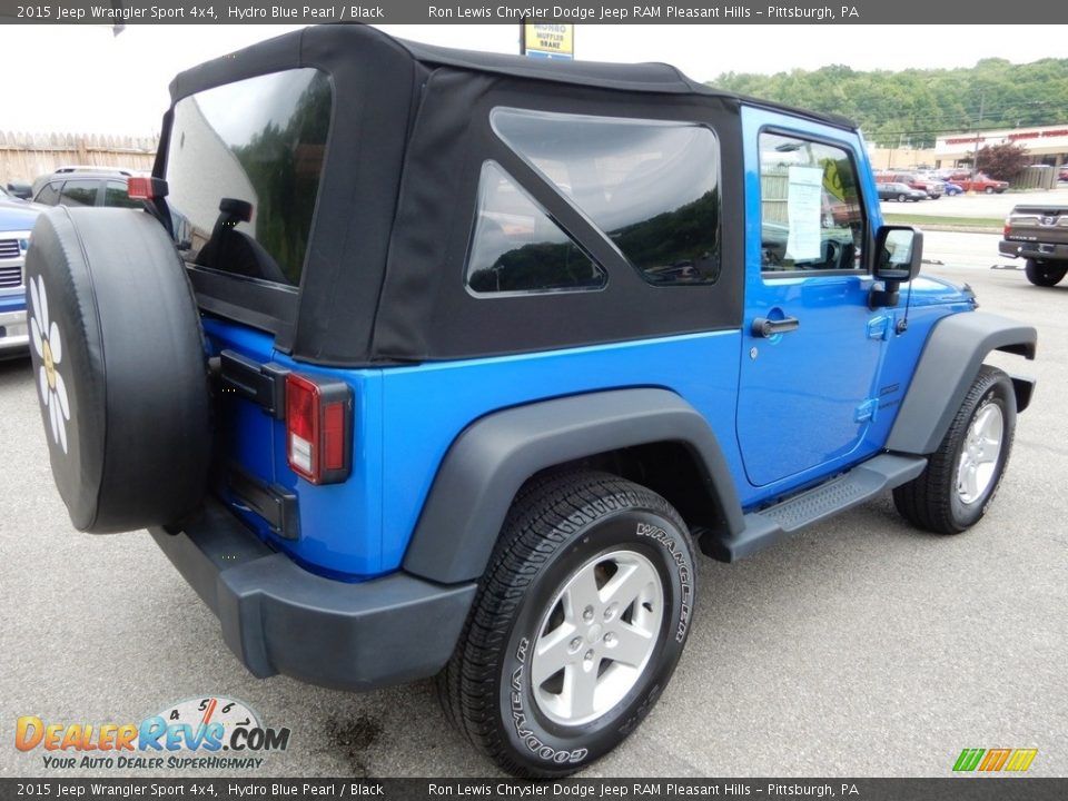 2015 Jeep Wrangler Sport 4x4 Hydro Blue Pearl / Black Photo #6