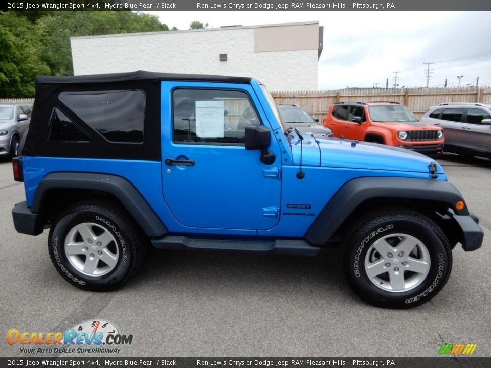 2015 Jeep Wrangler Sport 4x4 Hydro Blue Pearl / Black Photo #7