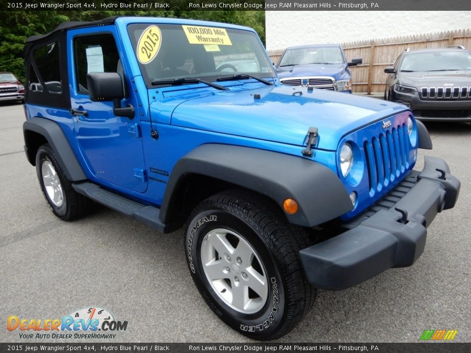 2015 Jeep Wrangler Sport 4x4 Hydro Blue Pearl / Black Photo #8