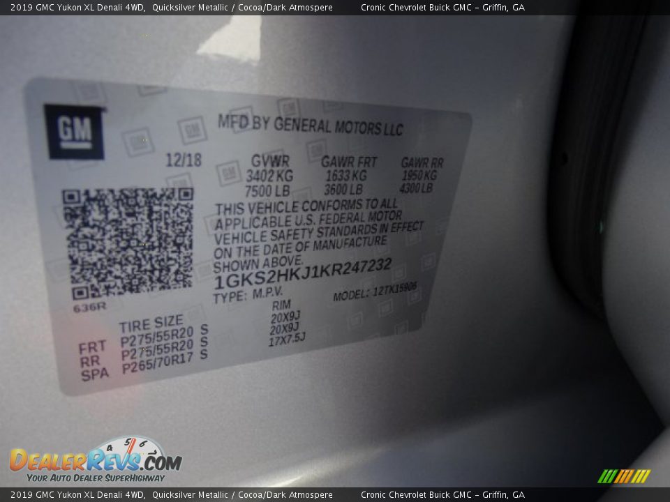 2019 GMC Yukon XL Denali 4WD Quicksilver Metallic / Cocoa/Dark Atmospere Photo #36