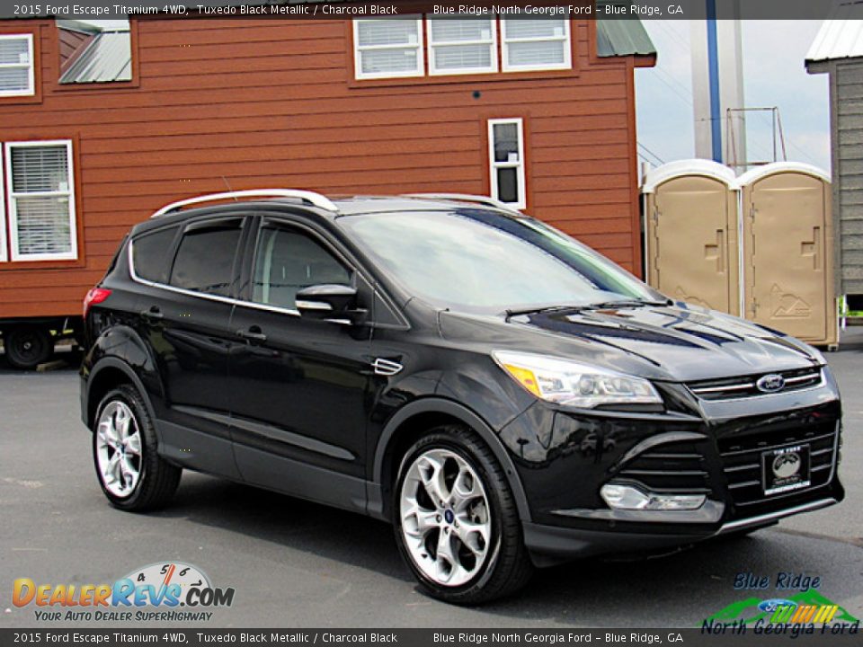 2015 Ford Escape Titanium 4WD Tuxedo Black Metallic / Charcoal Black Photo #7