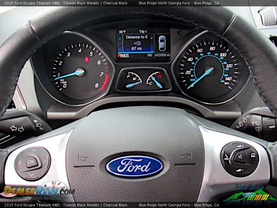 2015 Ford Escape Titanium 4WD Tuxedo Black Metallic / Charcoal Black Photo #14