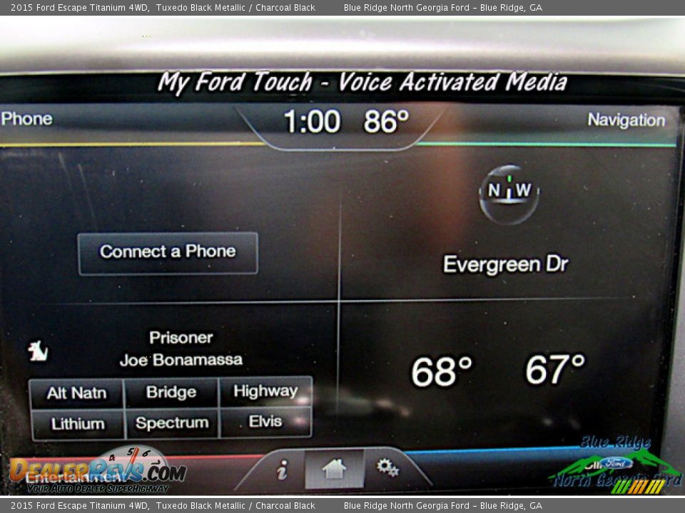 2015 Ford Escape Titanium 4WD Tuxedo Black Metallic / Charcoal Black Photo #16