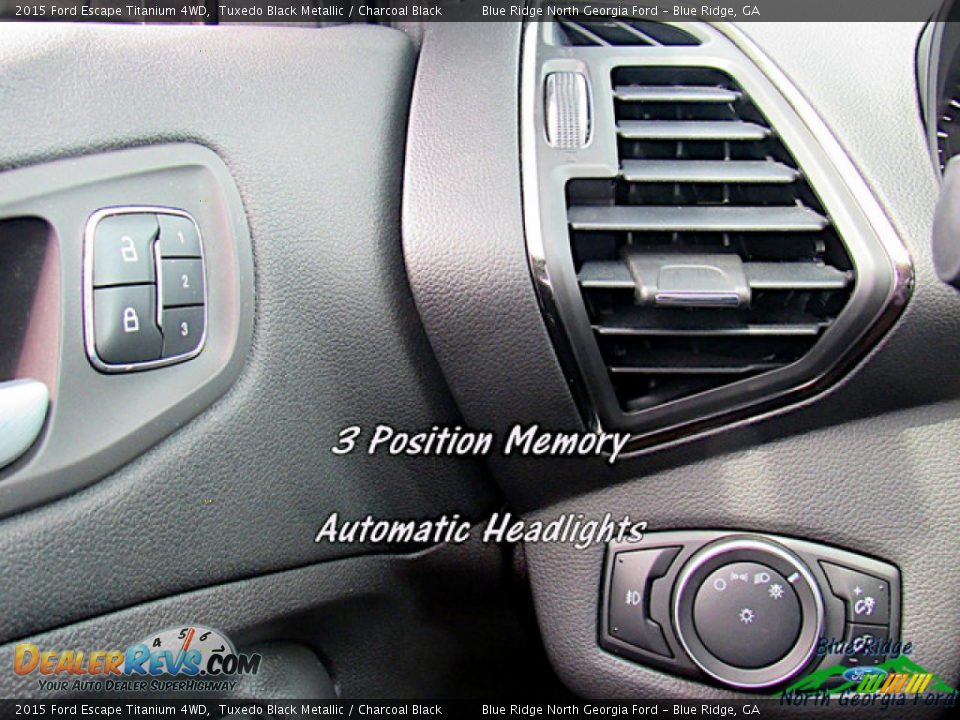 2015 Ford Escape Titanium 4WD Tuxedo Black Metallic / Charcoal Black Photo #20
