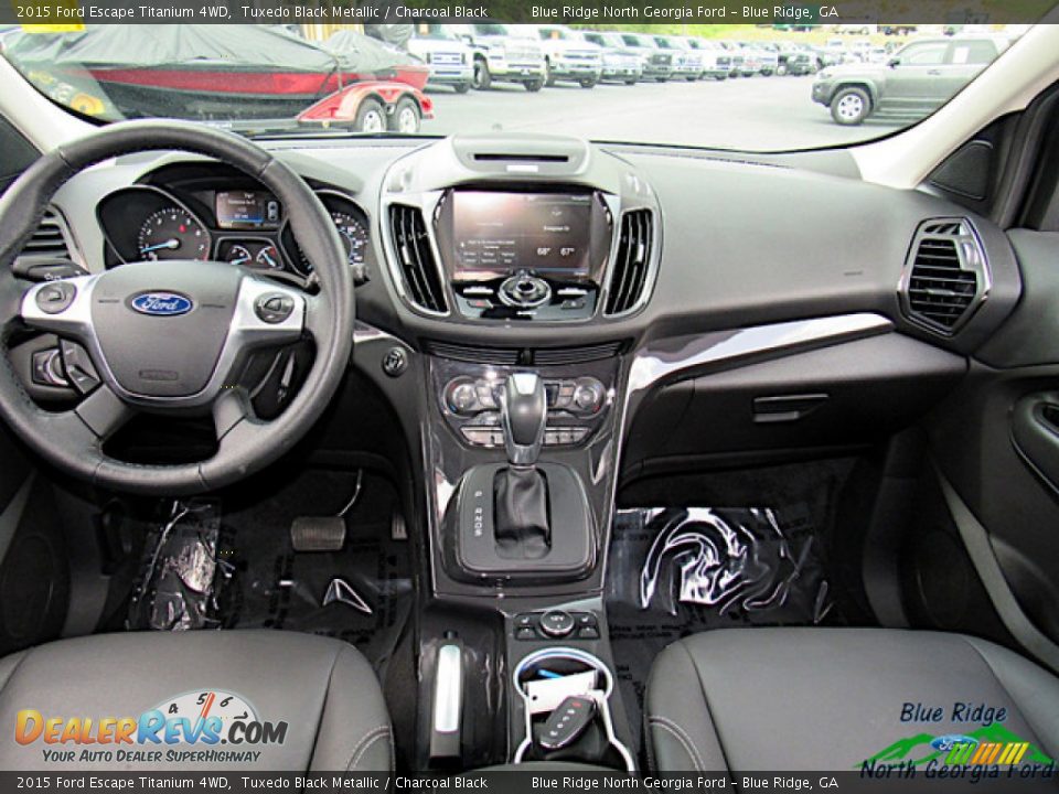 2015 Ford Escape Titanium 4WD Tuxedo Black Metallic / Charcoal Black Photo #24