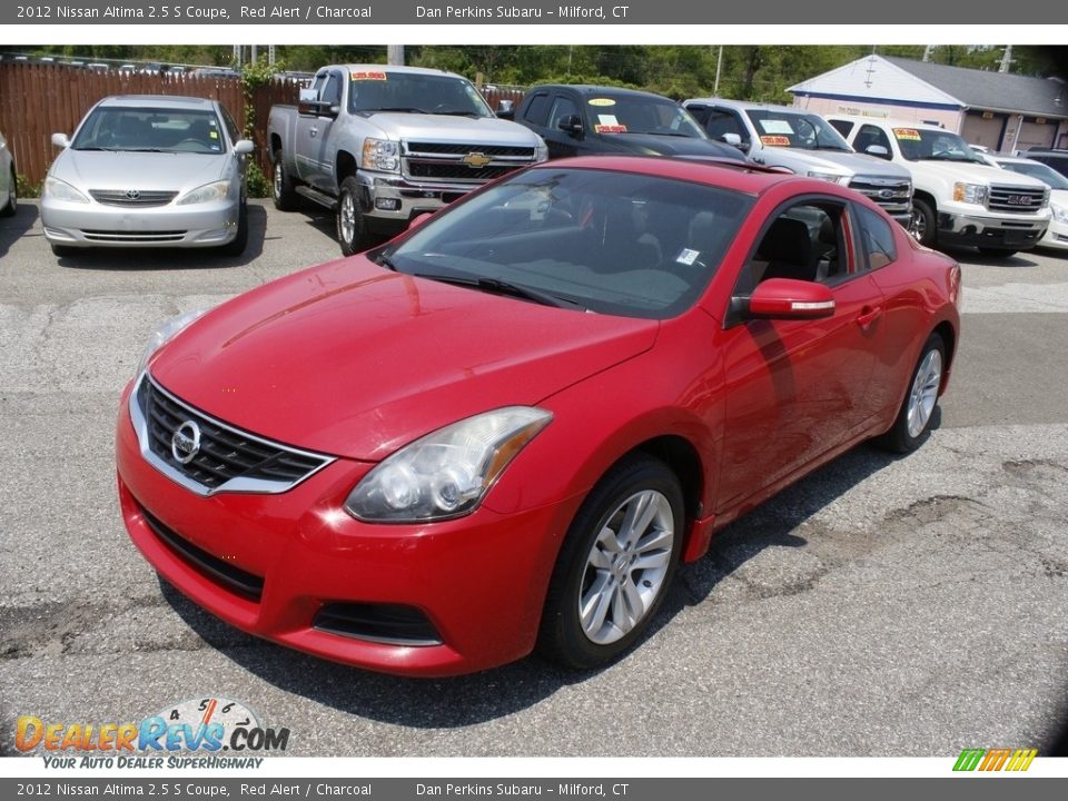 2012 Nissan Altima 2.5 S Coupe Red Alert / Charcoal Photo #1